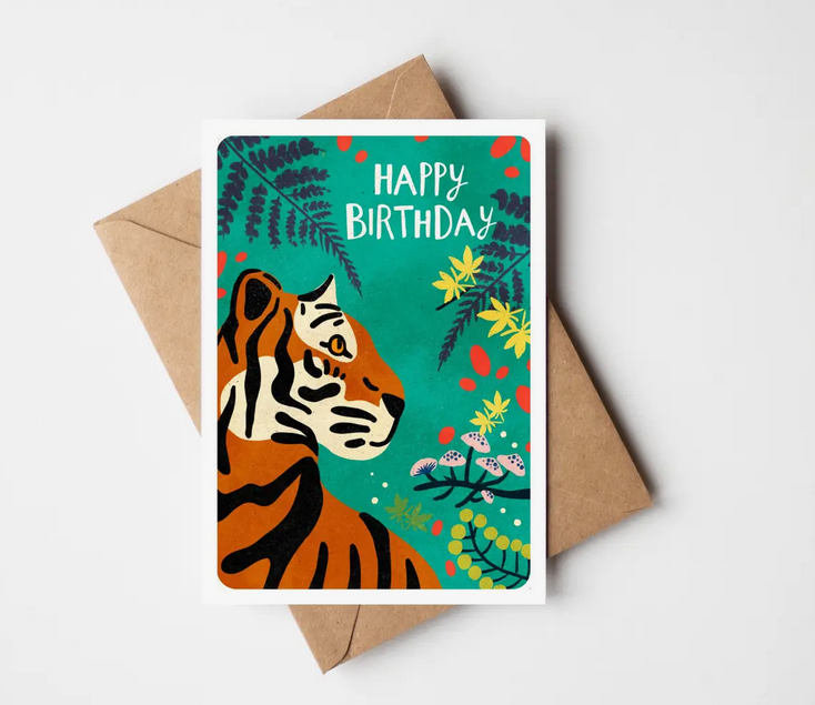 Tiger birthday card – Birds Yard