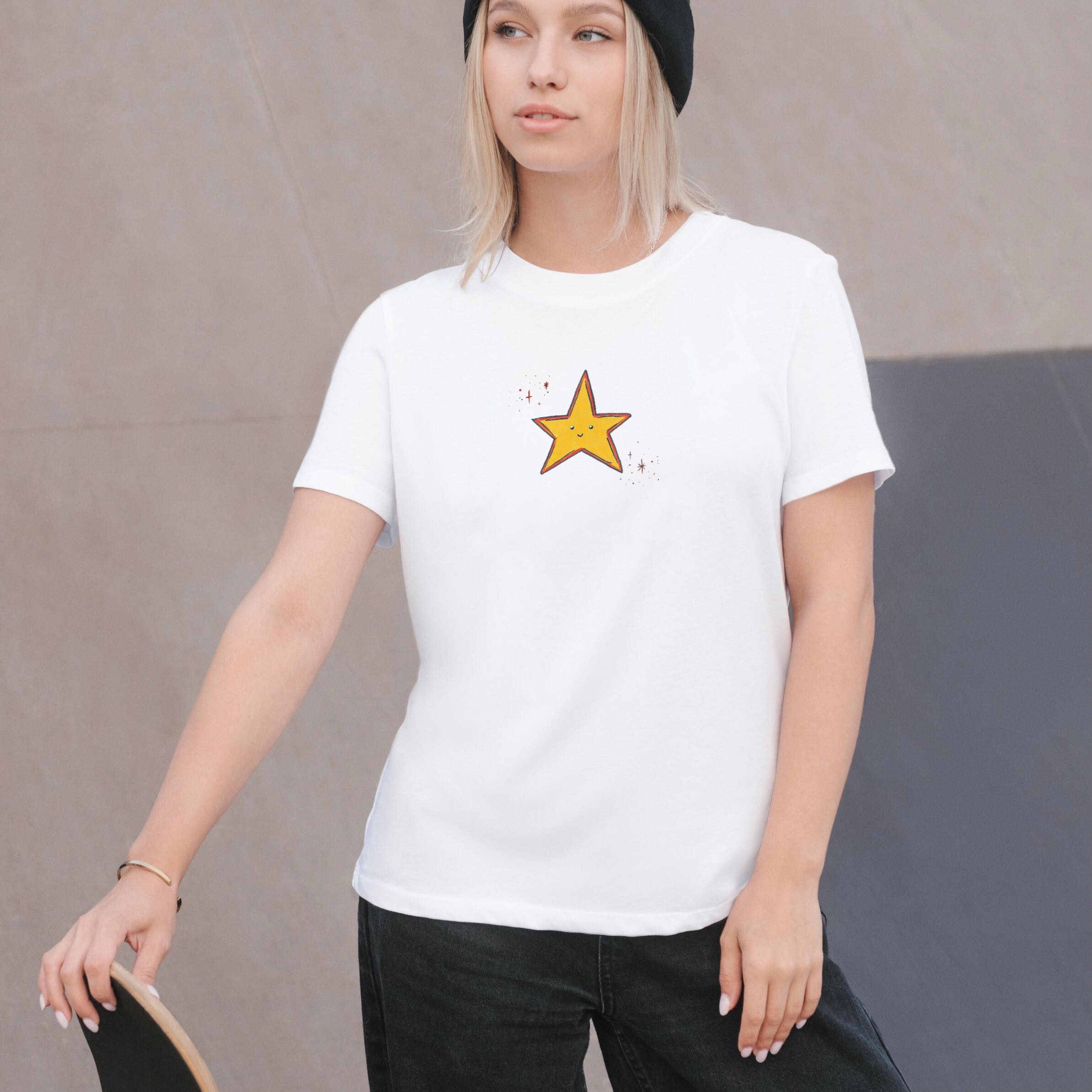 Hand Painted Star Tee – P&P included – Birds Yard